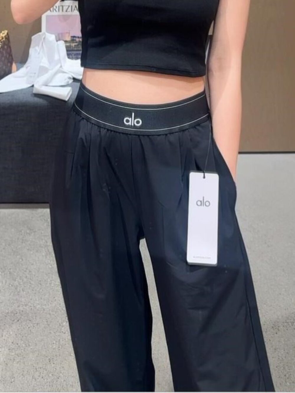 🐱‍👤NWT ALO Yoga Suit Up Trouser Black Womens Regular 30" Inseam🦓 - Picture 11 of 15